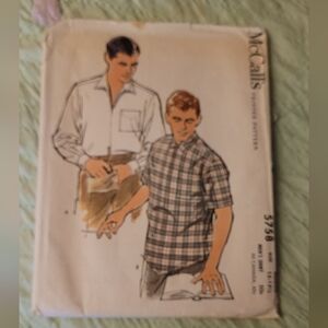 Men's Shirt Pattern Vintage 50s